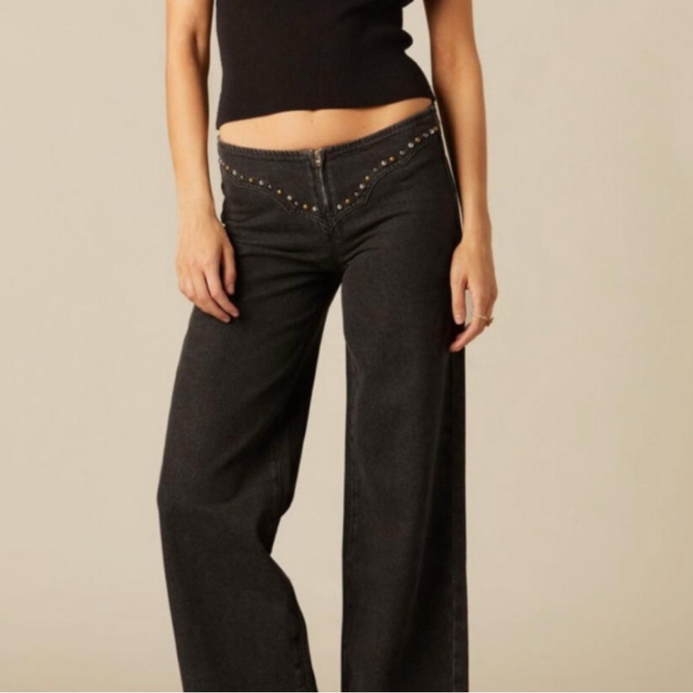 NICOLI Black Jeans with Studs